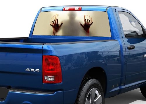 Zombie hinter dem Glasblut Heckscheiben -Grafik -Aufkleber -Aufkleber -LKW SUV