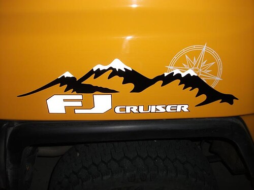 PAAR Berge Toyota FJ Cruiser seitliche Vinyl-Aufkleber, 2 Farben