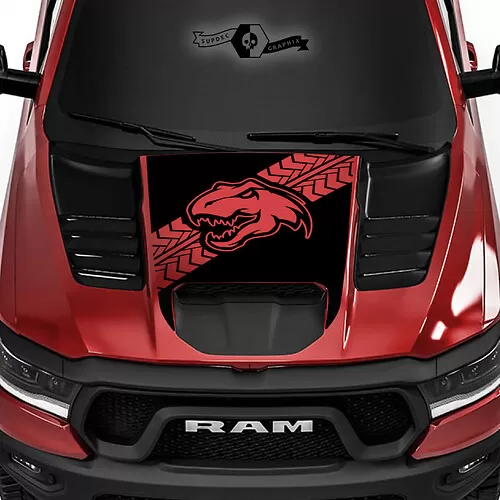 Dodge Ram Rebel 2022 2023 1500 TRX T Rex Hood Destroyed TRX Truck Vinyl Aufkleber Aufkleber Grafik