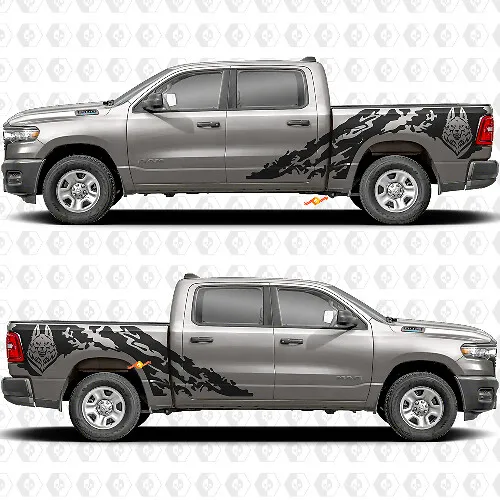 REB SIDES | Dodge Ram Rebel Bed Decals, 1500 Side Stripes & Graphics