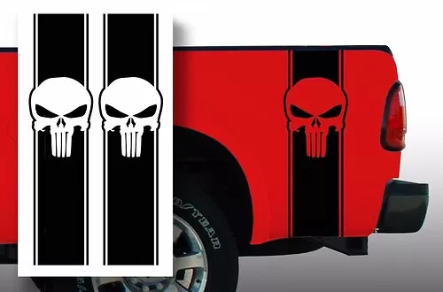 Punisher Chevy Ford Dodge Pickup Truck Bed Stripes Aufkleber Aufkleber Farbe wahlen